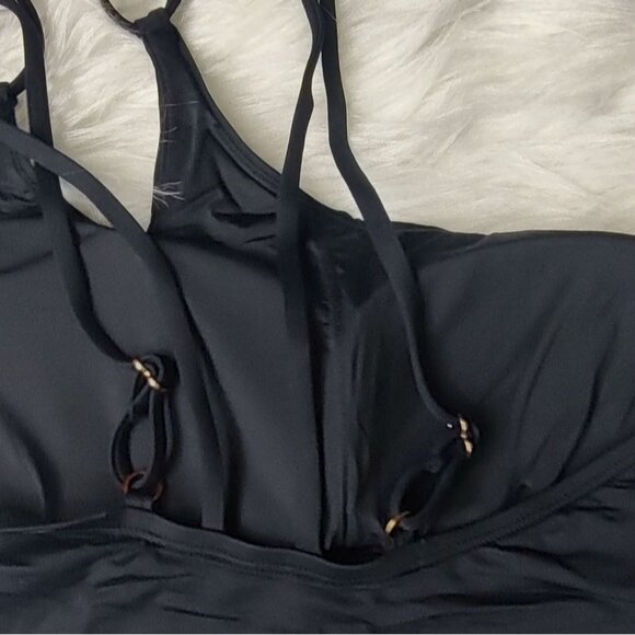 La Blanca One Piece Swimsuit 14 One Shoulder Black NEW - Picture 7 of 12